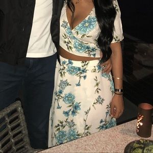 Two Piece Set - Maxi Skirt and Crop Top